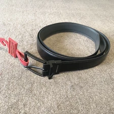 Perry Ellis Portfolio Mens Large L 38-40 Reversible Leather Belt Black/Grey