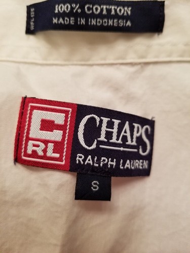 Chaps Ralph Lauren Mens Shirt Size S Small Yellowish Ivory - Picture 2 of 4