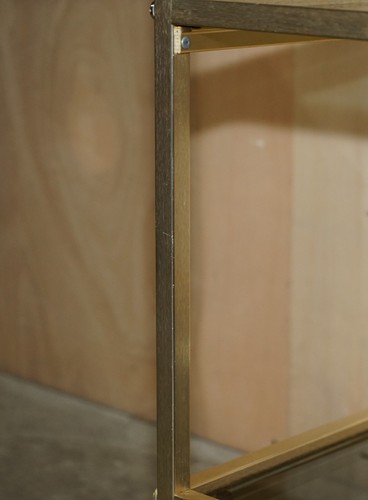 MID CENTURY MODERN GLASS AND POLISHED BRASS CIRCA 1950'S DRINKS TROLLEY - Picture 8 of 12