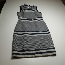 J. Crew Sheath Dress Womens 6 Navy Striped Woven Flattering Career Essentials