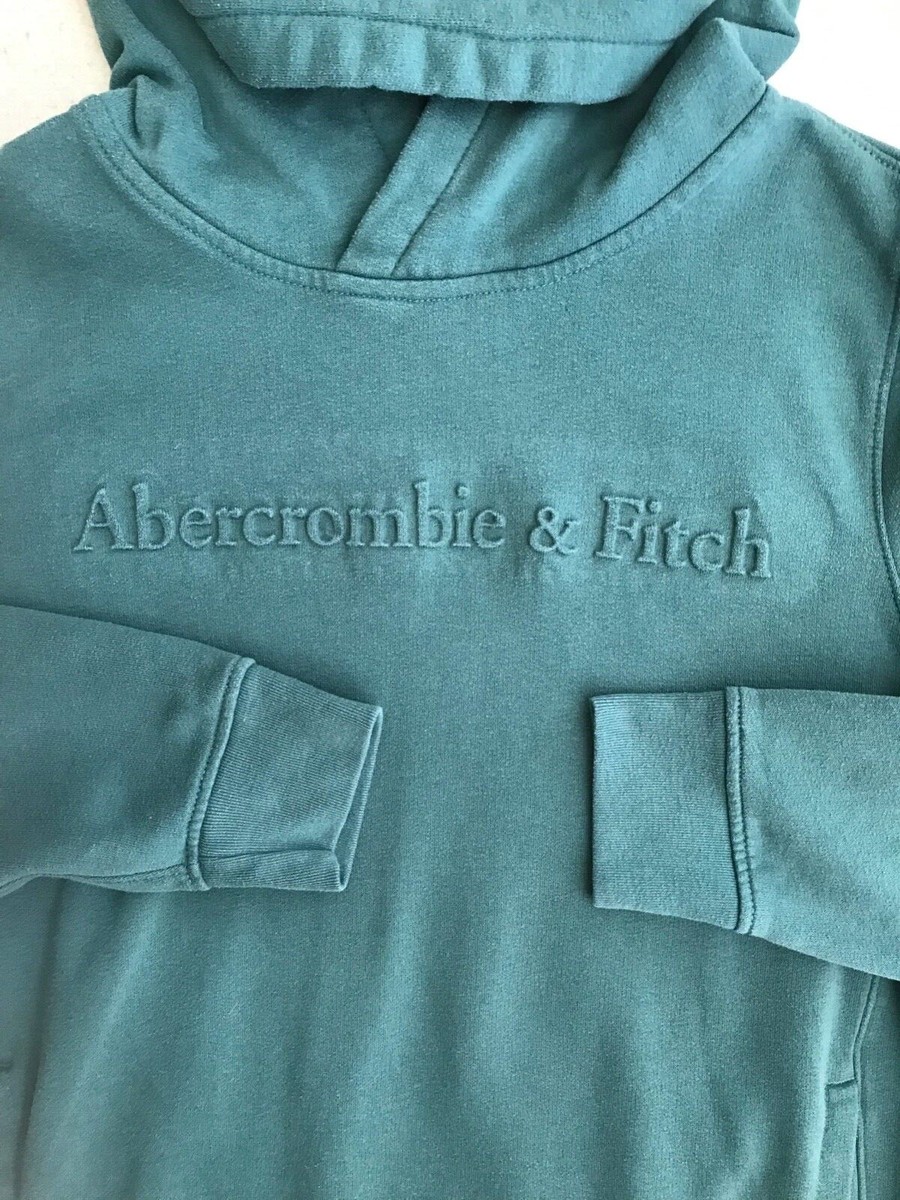 Abercrombie & Fitch Mens S Soft A&F Hooded Green Sweatshirt with 