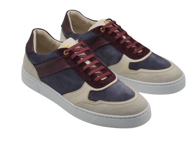 NWT STEFANO RICCI Leather  Sneakers EAGLE Shoes LOGO Eu 41 Uk 7 Us 8 (RES58)