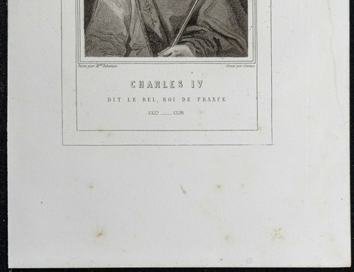 1855 - Portrait Of Charles IV King Of France - Antique Engraving - Capetians - Picture 3 of 3