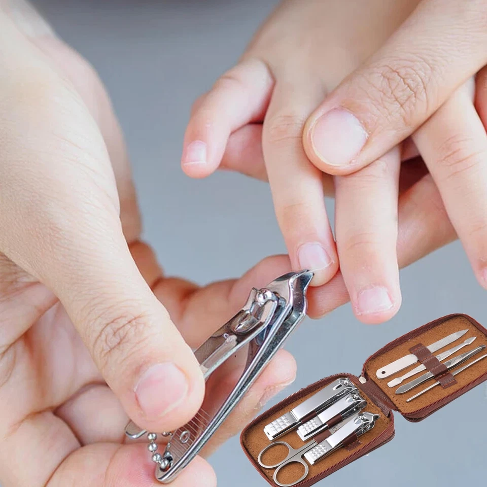 Maniküre Set 8 Teilig für Männer & Frauen Pediküre Kit Maniküreset aus Edelst... - Bild 2 von 4