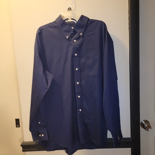 Cutter And Buck Blue LS Embroidered Palm Tree Oriental Men's  Dress Shirt 2XT  - Picture 1 of 10