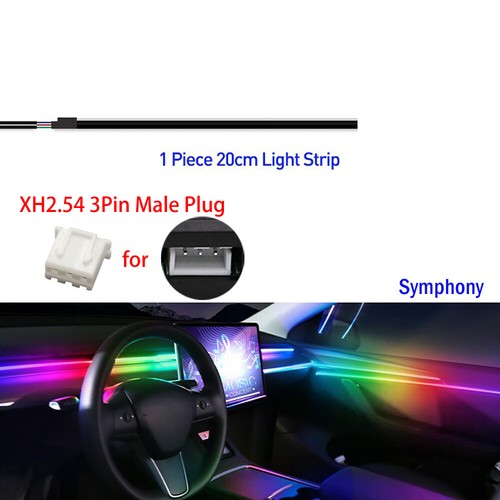 Lámpara de ambiente para automóvil 22 en 1 RGB Symphony tira de luz LED altavoz accesorios ambientales - Imagen 19 de 25