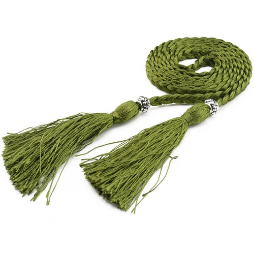 Belt Vintage Braid Tassel Ladies Self-Tie Waist Cord Fashion Dress Ethnic Style - Picture 36 of 37