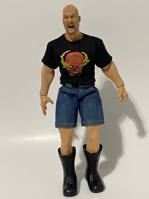 Rare WWE Stone Cold Steve Austin Action Figure Real Clothes