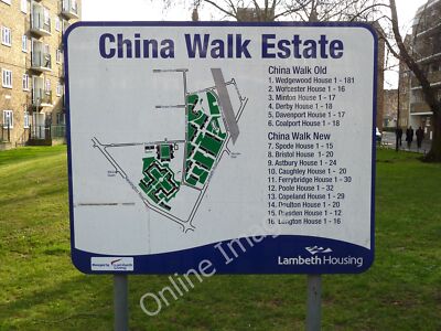 Photo 6x4 Lambeth housing information board and map London  c2011