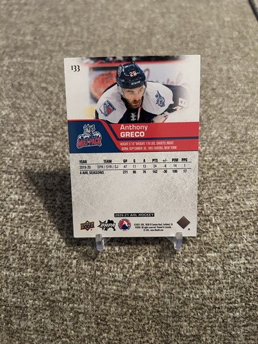 2020-21 Upper Deck AHL Hockey #133 Anthony Greco - Picture 2 of 2
