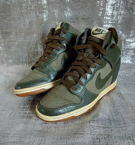 Nike Dunk Ski-Hi Zapatillas Zapatos Para Mujer de encaje verde militar upuk  4 | eBay