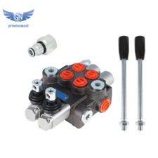 Hydraulic Monoblock Double Acting Control Valve 2 Spool 11 GPM+Conversion Plug