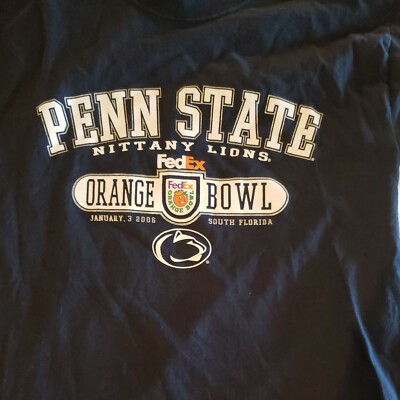 VINTAGE 2006 FEDEX Orange Bowl Blue T-Shirt Penn State Nittany Lions PSU MED