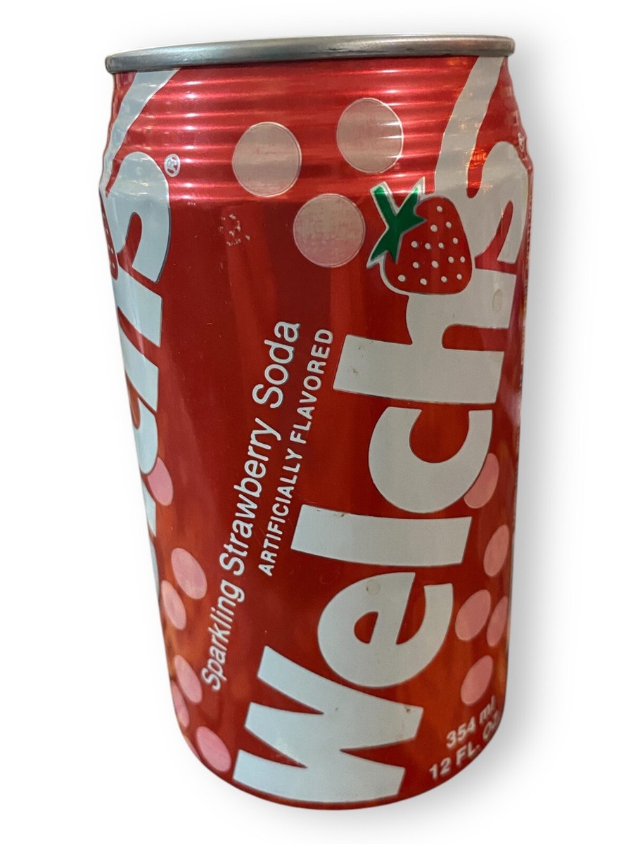 Vintage 80s 90s Welch's Can Sparkling Strawberry Soda Pop