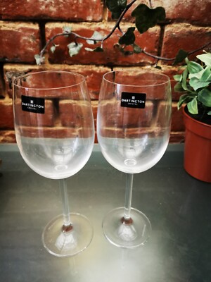 DARTINGTON KRISTALL WEINGLÄSER X 2 ROTWEIN- ODER DEGUSTATIONSGLÄSER MIT ETIKETTEN