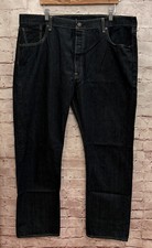 Levis 501 Original Fit Jeans Straight Leg Button Fly 100 Cotton Dark Wash 42x32