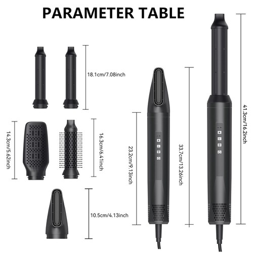 Warmluftbürste Föhnbürste Fönbürste Lockenstab Hairstyler Lockenwickler 5-IN-1 - Bild 12 von 21