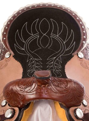 Selle Western Barrel Racing En Cuir Premium Ashmina Saddlery - Taille 10 à 18 Pouces