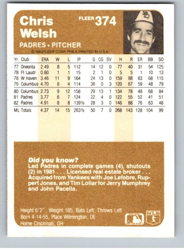 Fleer Baseball 1983 completa tu conjunto que elijas, elige #221-440 - Imagen 211 de 213