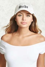 White satin hat cap BRIDE bachelorette bridal bride wedding party team group