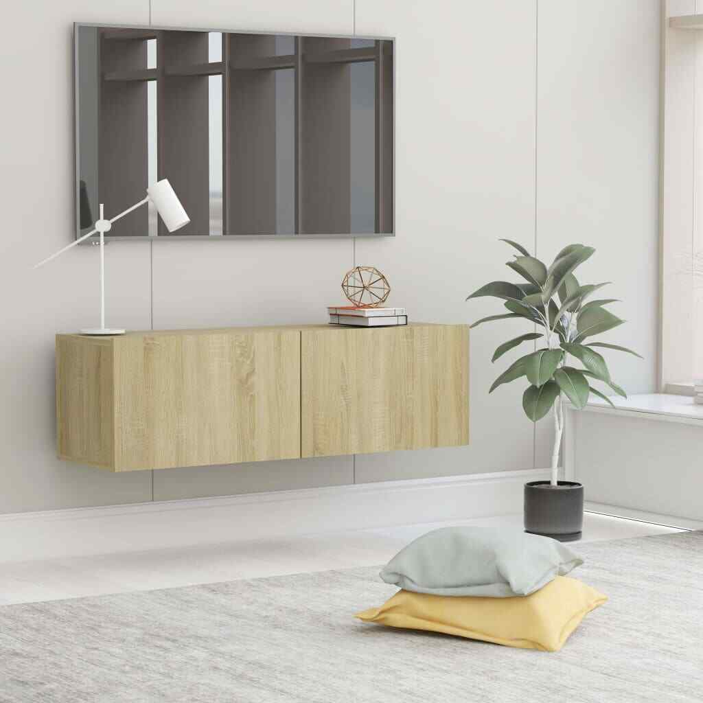 vidaXL TV Cabinet Sonoma Oak 100x30x30 cm Engineered Wood