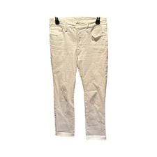 Good American Good Straight High Waist Raw Hem Straight Leg Jeans White 4/27