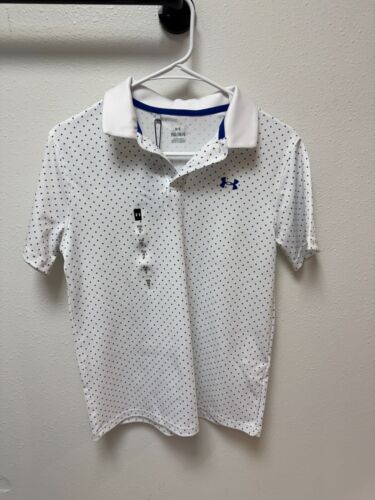 NWT Under Armour UA Performance Gear Golf Shirt New Blue Boys Size Youth Large
