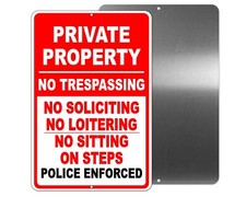 Private Property No Trespassing Soliciting Sign / Decal Sp009 / Magnetic Sign