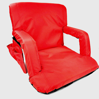 Flash Furniture Malta Red Portable Lightweight Reclining Stadium Chair Arm Rest