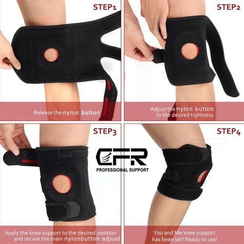 Knee Brace Compression Sleeve Support Sport Joint Arthritis Patella Stabilizer - Picture 7 of 18