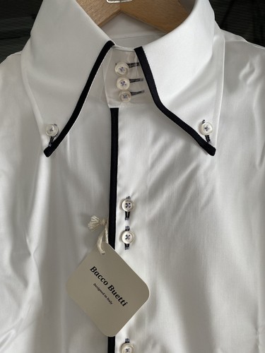Neues italienisches Designer Hemd Button down Größe 46 slim fit 100% Baumwolle - Bild 6 von 11