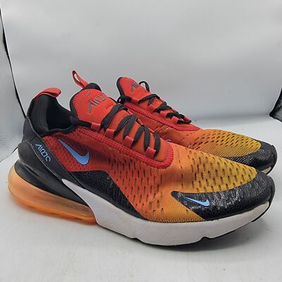 Nike Air Max 270 Mens 9.5 Sunset Red Orange Running Shoes 