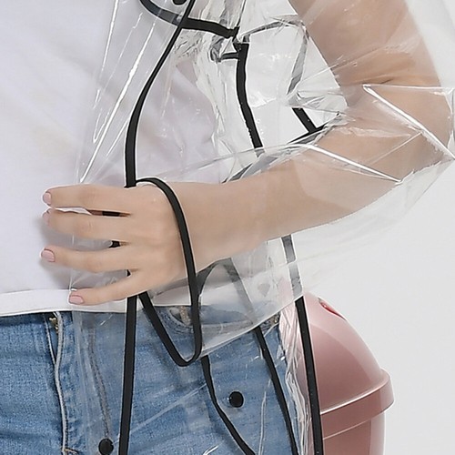 Winddichte Wasserdichte Jacke Langer Regenmantel Transparent Mit Kapuze % - Bild 4 von 17
