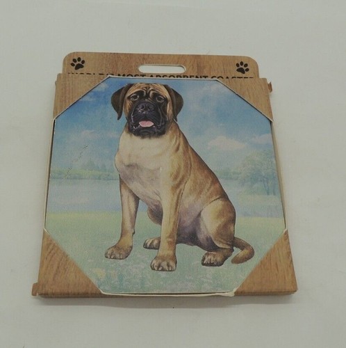 Bullmastiff Coaster Sottobicchiere più assorbente del mondo pietra sughero posteriore E&S animali domestici NUOVO - Foto 2 di 9