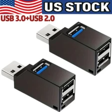 1/2 USB 3.0 Hub Splitter For PC Mac MacBook Notebook Laptop Desktop Portable 