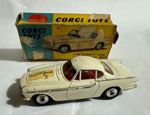 CORGI TOYS 258 VOLVO P1800 'THE SAINT' - 1960's ORIGINAL INCL BOX - PLAYWORN