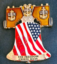 Increíble moneda de 4" USN Navy Chiefs Mess CPO Challenge USS Freedom (LCS-1)