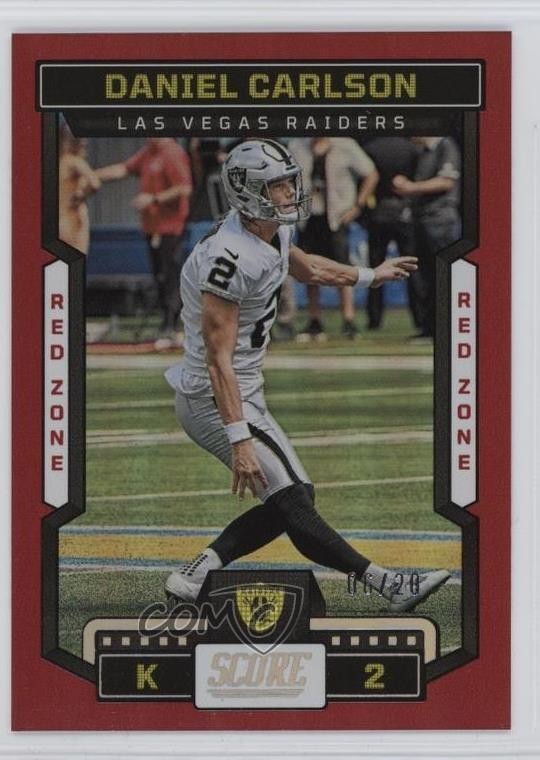 2023 Score Red Zone 6/20 Daniel Carlson #138 1t2c