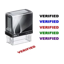 VERIFIED Self-Inking Stamp – 9/16" x 1-1/2" Impression, Office Stock Stamp