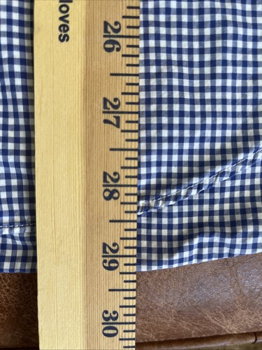 LL Bean Men’s L Blue White Gingham Long Sleeve 100% Cotton Button Front Shirt - Picture 10 of 11