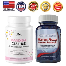 Candida Cleanse Detox Gut Support Immune Health & Water Away Diuretic Supplement