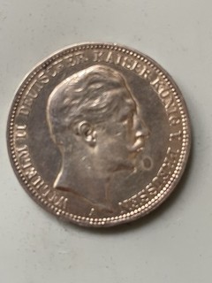 3 Mark Wilhelm II König von Preußen 1912 A Silbermünze
