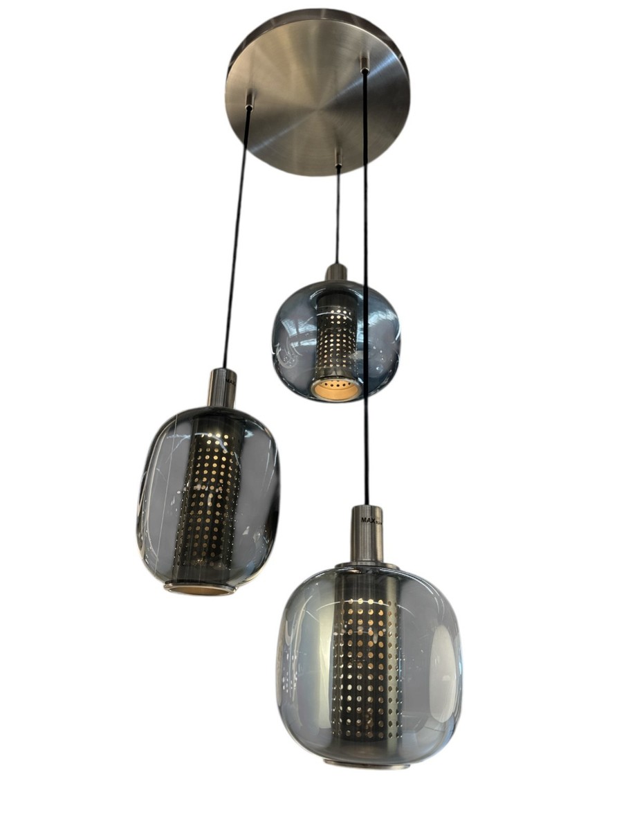 New IKEA HOGVIND Gray Pendent Lamp with 3 Lamps 41 cm (16