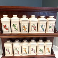 Set Of 12 Vintage 1989 Elgin Spice Jars With 2 Tier Wood Rack  Beautiful Mint