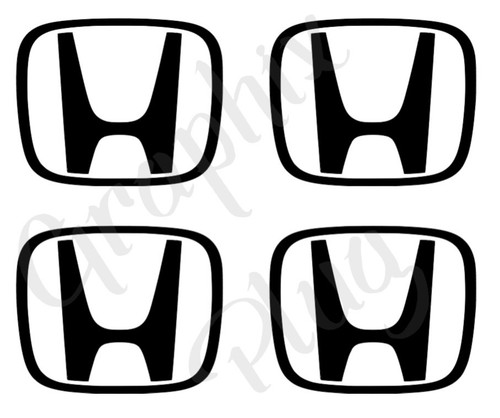 (4) Logo Sticker Wheel Center Caps Decal For Honda CIVIC ACCORD CRV Vtec Si - Picture 4 of 8