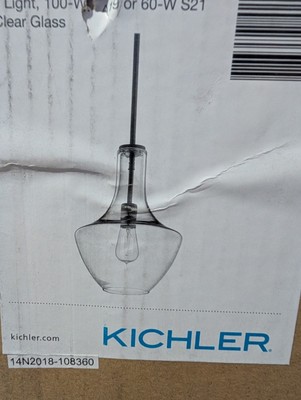 KICHLER Everly 15.25 in. 1-Light Olde Bronze Shaded Kitchen Bell Pendant Light