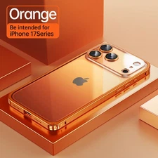 For iPhone 17 Pro Max/17 Pro/17 Shockproof Metal Bumper Case Clear PC Back Cover