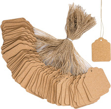500 Pcs Kraft Paper Tags with String Attached Labels Display Tags Brown Price Ta