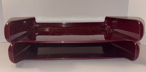 2 Layers Eldon Burgundy Stacking Plastic Letter Trays Mid Century Modern