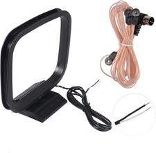 FM Antenna Dipole AM Loop Antenna with 2 Pin Bare Wire Radio Antenna Indoor 7...